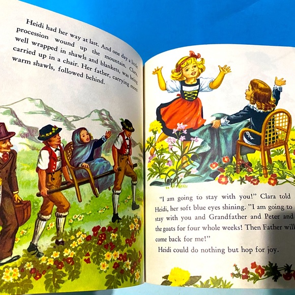 A LITTLE GOLDEN BOOK VTG 1954 HEIDI HER LIFE IN THE MOUNTAINS w/HER GRANDFATHER - Picture 6 of 15